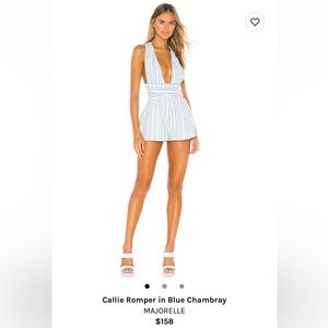 NWOT - Majorelle Callie Romper in Blue Chambray. Size Medium. Never worn.